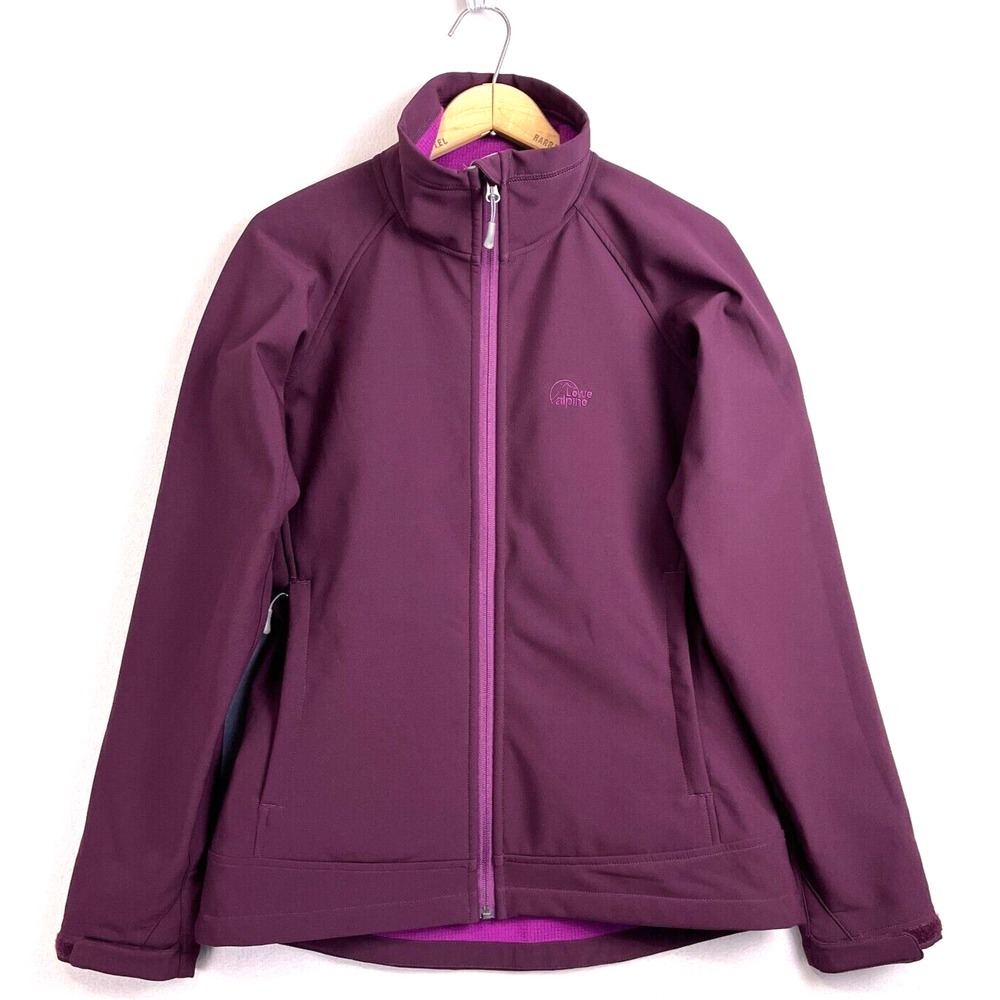 LOWE‎ ALPINE Soft Shell Jacket Womens Size Large Purple Full Zip Outdoor Hiking